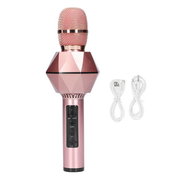 ZOUSSIQI Handheld Microphone Wireless Bluetooth Microphone Speaker with LED Light EL225#69370