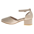 thumbnail image 3 of Laura Ashley Girls Low Heeled Dress Shoes. (Little Kids Big Kids), Beige Patent, 2, 3 of 7