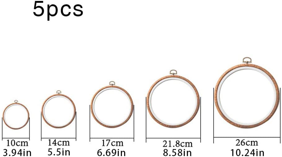 Embroidery Hoops,5 Different Size Cross Stitch Embroidery Hoop Ring Circle Tambour Set,Rubber Plastic Circle Set for DIY Art Craft,Adjustable Embroidery Hoop Bulk Wholesales for Handy Sewing