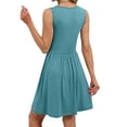 thumbnail image 5 of Laqbezok Women's Casual Sleeveless Dress, Round Neck Twist Front Mini Dress, Slim Fit A-Line Summer Outfit for Vacation Beach, 5 of 6