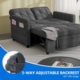 thumbnail image 6 of Dextrus 55" Modern Convertible Sofa Bed with Pull Out Bed, Upholstered Loveseat Sofa Couch with Adjustable Backrest, Gray, 6 of 10