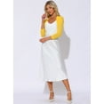 thumbnail image 3 of DARING DIVA Semi Sheer Elegant 3/4 Sleeves Blouse L Yellow, 3 of 6