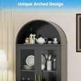 thumbnail image 3 of Supeer 73-Inch Tall Arched Kitchen Pantry Lockable Storage Cabinet with Glass Door, 1 Drawer, 2 Shelves, Black, Assembly Required, 3 of 10
