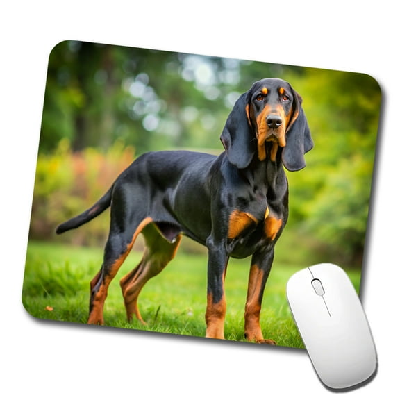 Black And Tan Coonhound Dog Photo Mouse Pad Low Profile Gaming Mat