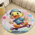 thumbnail image 5 of Q-version Funny Little Yellow Duck Round Small Area Rug, Print Non Slip Washable Floor Mat, Soft Throw Rug for Living Room, Powder Room Entryway, Bathroom, Bedside, 5 of 7