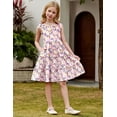 thumbnail image 6 of Arshiner Girls Summer Dress Tween Boho Casual Bowknot Strap Sleeveless Swing Flowy Ruffle Tiered Sundresses with Pockets, 6 of 6