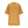 thumbnail image 4 of Mifsaly 2 Piece Short Sets for Women Striped Summer Matching Lounge Set Oversized T-Shirt and Shorts Loose Comfortable Everyday Loungewear XXL, 4 of 6