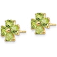 thumbnail image 2 of Solid 14k Yellow Gold Heart-shaped Peridot Flower Post Earrings - 9mm, 2 of 6