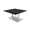 Black Cypress w/Silver Base, variant on 45" Large Square Coffee Table For Office Double Post Metal Base