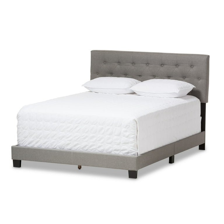 Baxton Studio Cassandra Modern and Contemporary Light Grey Fabric Upholstered Queen Size Bed Baxton Studio Cassandra Modern and Contemporary Light Grey Fabric Upholstered Queen Size Bed