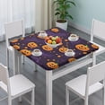 thumbnail image 3 of Halloween Pumpkin Bat Pattern Square Fitted Tablecloth with Elastic Edge,Square Table Cover,Washable Elastic Table Cover for Home Kitchen Party Decor 34"x34", 3 of 6