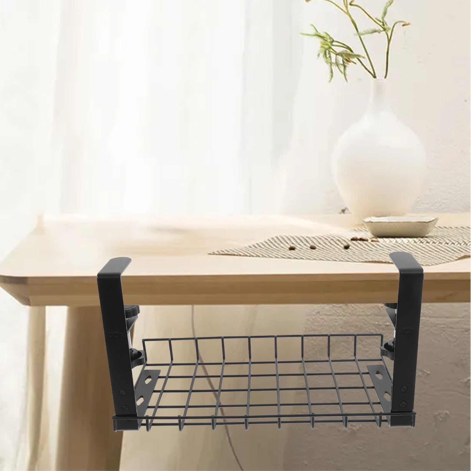Under Desk Cable Management Tray No Drill Wire Organizer Office Desk Gaming Accessories Storage Cable Storage Basket Under Desk Organizer