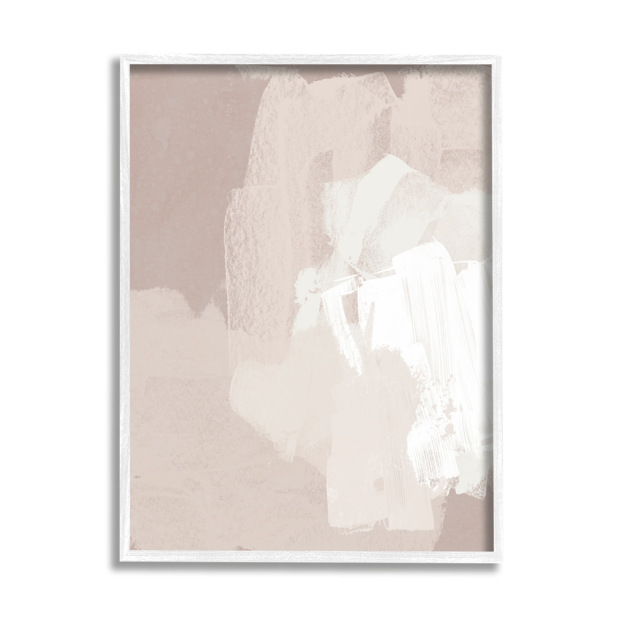 Stupell Industries Abstract Neutral Tones Beige Boho Brush Strokes Painting White Framed Art Print Wall Art, Design by June Erica Vess