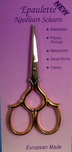 Tool Tron 3-1/2-Inch Epaulette Needle Art Scissors, Gold Plated