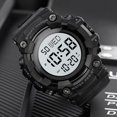 thumbnail image 4 of Men's Black Sports Watch - Large Face Chronograph Military Wristwatch with Luminous Hands, Waterproof Casual Silicone Strap for Outdoor and Daily Use - Gift for Men, 4 of 7