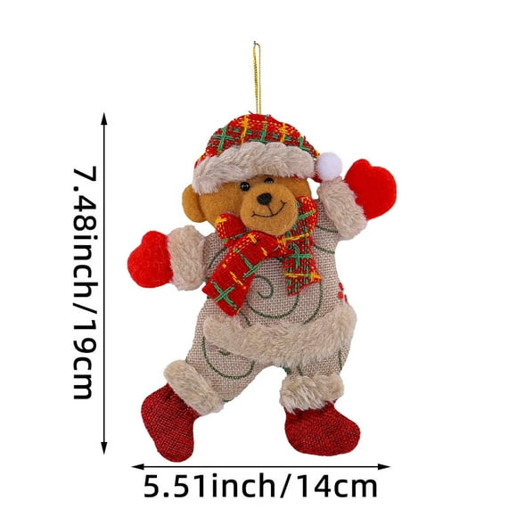 Christmas Decorations for the Home Dancing Elderly, Snowmen, Deer, Bears Fabric Dolls Christmas Decorations Small Pendants for Hanging Gifts Unique Christmas Gifts