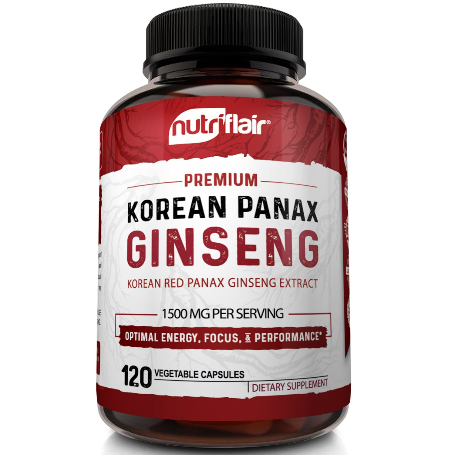 Premium Korean Red Panax Ginseng 1500mg, 120 Capsules Walmart Canada
