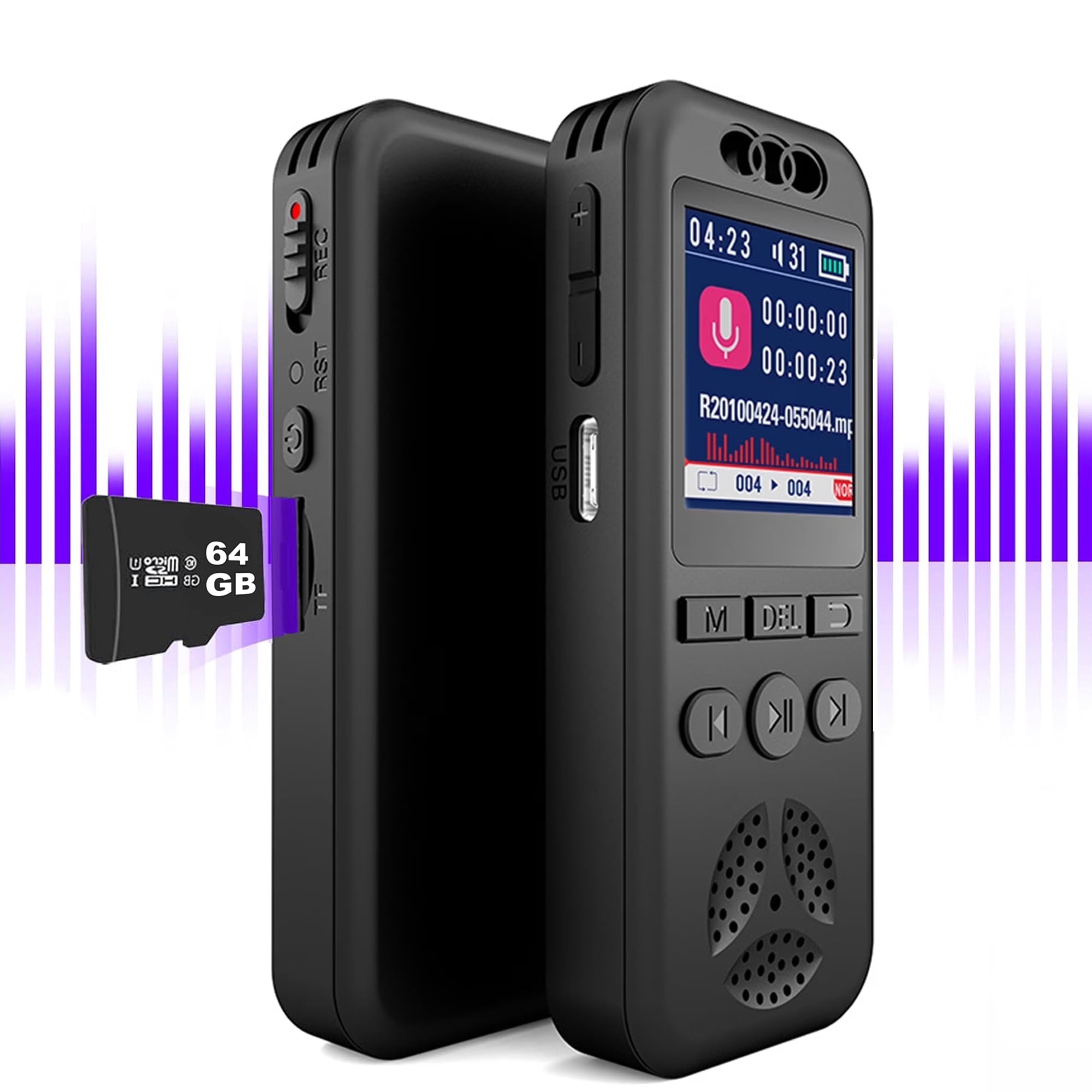 ZAQE A55 64GB Digital Voice Recorder with Playback USB - Walmart.com