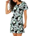 thumbnail image 2 of Naloa Panda And Eucalyptus Print Women Nightgowns,Womens Loungewear,Short Sleeve Sleepwear,Comfy Ladies Nightdress, 2 of 6