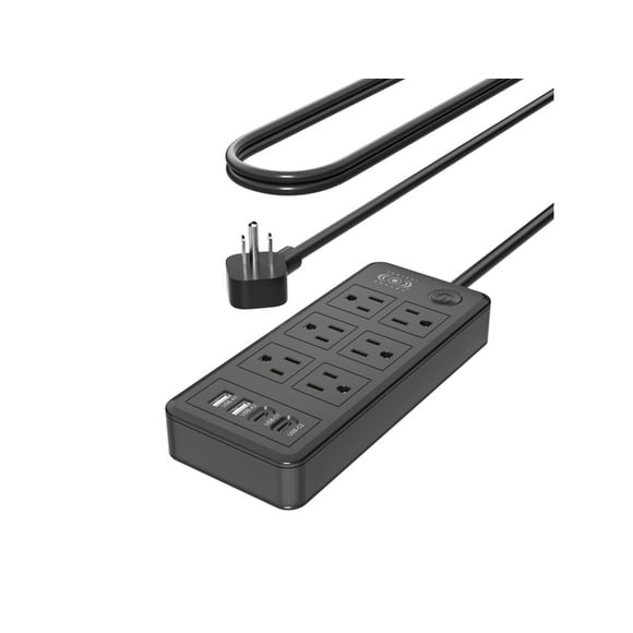 Multicontacto Negro Con 2 Entradas Tipo C Negro