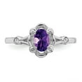 thumbnail image 4 of Sterling Silver Rhodium-plated Amethyst & Diamond Ring, 4 of 5
