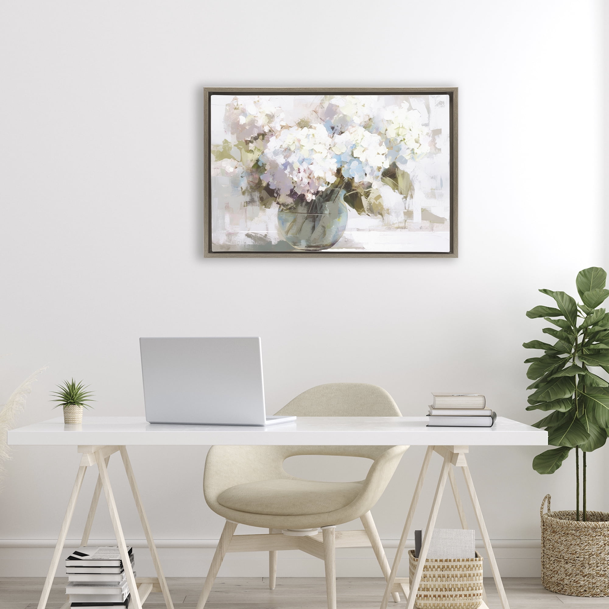 Stupell Industries Blushing Bride Garden Flowers Brown Framed Floater Canvas Wall Art, design by Tina LeCour