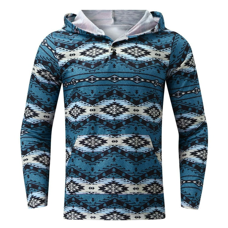TQWQT Mens Aztec Fleece Jackets Pullover Sweatshirts Button down Coats Western Vintage Sweaters with Pocket