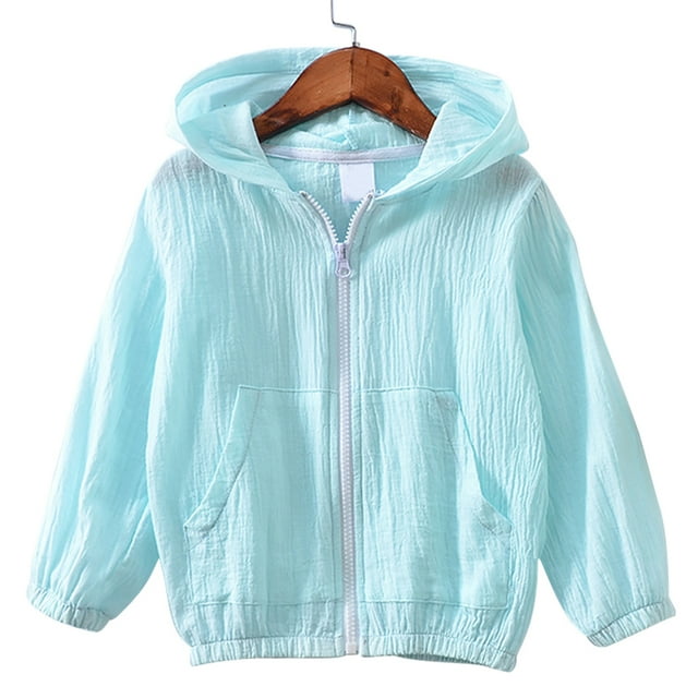 Abrigo para niños Chaqueta con capucha de algodón con protección solar para bebé niña niño, verde, 100 cm Vogacara AP001415-06