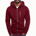 thumbnail image 2 of kpoplk Mens Zip up Hoodie Color Block Long Sleeve Casual Sweatshirt Sport Outwear with Pocket Red,XL, 2 of 6