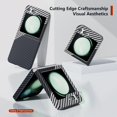 thumbnail image 6 of Aramid Fiber Case for Samsung Galaxy Z Flip 5 Case Aramid Fiber Thin Fit Slim Minimalist 6 FT Military Grade Drop Protection Case with Wireless Charging, Black&Silver, 6 of 12