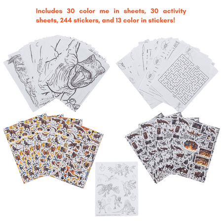 Jurassic World Dinosaur Art Kit Gel Pens Markers Stickers with Carrying Tin 600+ Pieces