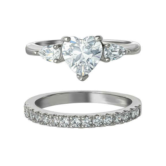 Believe by Brilliance-Women's Fine Silver Plated Cubic Zirconia Fashion Ring - Size 7