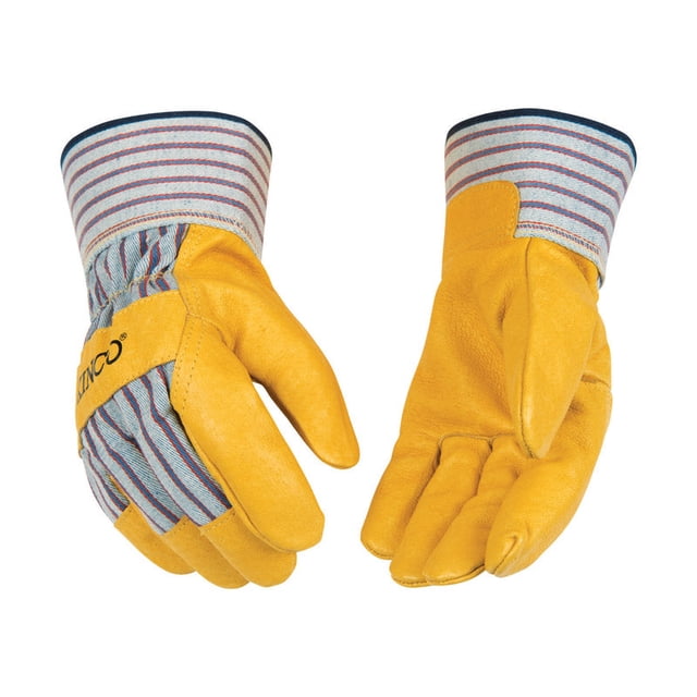 Palm Gloves Kinco para hombre, piel de cerdo amarilla, talla L, 1 par