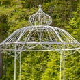 thumbnail image 2 of 10ft. Tall Round Iron Gazebo with Side Walls in Antique White "Tatiana", 2 of 5