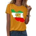 thumbnail image 2 of GEWSEY Women's Iran Lion Sword Sun Crew Neck Short Sleeve Patriotic T-Shirt (Gold, M), 2 of 6