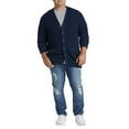 thumbnail image 3 of Oak Hill by DXL Men's Big and Tall Ribbed V-Neck Cardigan Dress Blues 5XL, 3 of 5