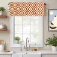 thumbnail image 2 of Orange White Lattice Valance Curtain for Windows Geometric Modern Simple Abstract Rod Pocket Curtain Valances Short Window Treatments Panels for Kitchen Bathroom Laundry Room Basement 42 x 18 Inch, 2 of 9