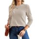 thumbnail image 3 of Camisas de Larga para Mujer, Tops de Moda de Otoño, Suéteres Elegantes de Cuello Redondo, Túnicas, Ropa de Invierno, Conjuntos Casuales Albaricoque XXL, 3 of 8