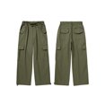 thumbnail image 4 of Gyratedream Kids Girls Baggy Cargo Pants Elastic Waist Drawstring Loose Fitting Work Pants Casual Joggers Pants with Pockets 7-14 Years, 4 of 8