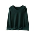 thumbnail image 1 of Minnieouse Ropa interior de fondo para mujer, lencería gruesa cálida para niñas, Tops de capa Base de cuello de manga larga de Color sólido de Ropa interior Verde negruzco L Minnieouse AP013747-04, 1 of 6