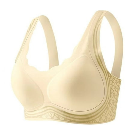 Wireless Bra For Women Seamless Gathering Lifting Gym Sports Support Wide Strap Basic Sleeping Bras