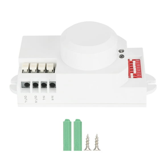 Smart 5.8GHz Microwave Radar Sensor Dial Adjustable Light Dip-Switch Indoor Body Motion Detector