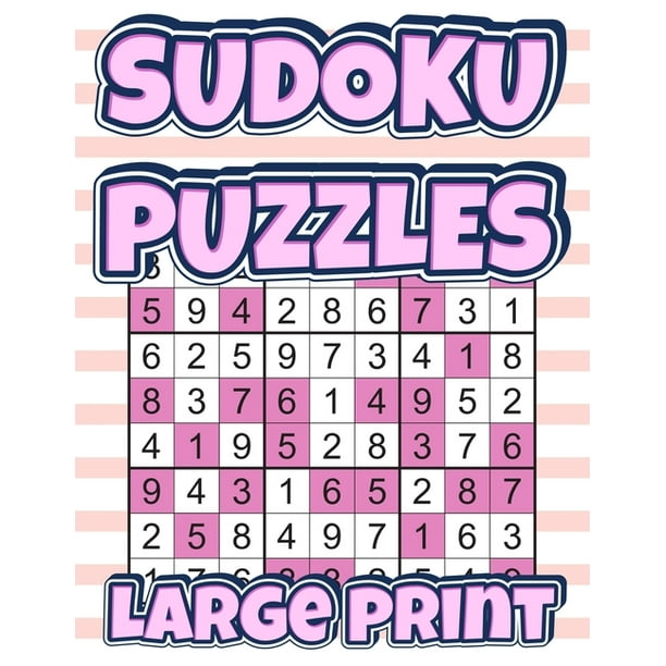 sudoku puzzles large print sudoku large print puzzle book for adults 300 sudoku easy medium hard one puzzle per page paperback large print walmart com walmart com
