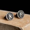 thumbnail image 2 of QQTDFG 925 Sterling Silver Mens Women Praying Hands Disc Hip Hop Stud Earring A1585-1 single stud, 2 of 7