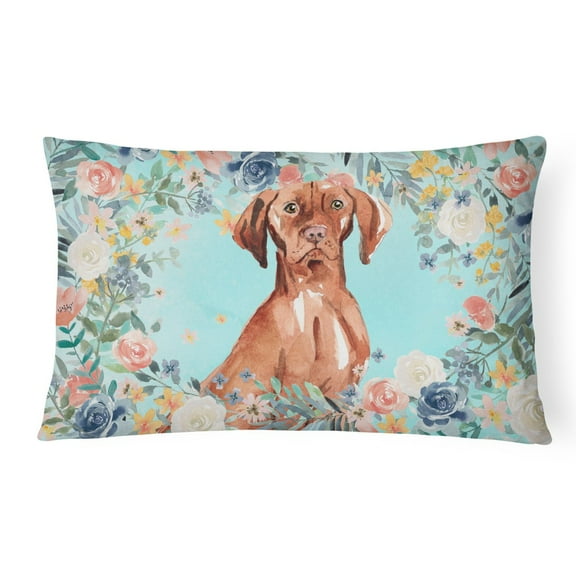 Carolines Treasures CK3424PW1216 Vizsla Canvas Fabric Decorative Pillow 12H x16W multicolor
