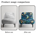 thumbnail image 6 of HELLHERO Fantasy Dolphin Print Armless Accent Chair Protector, Stretch Elastic Bottom Easy to Install Armless Accent Chair Cover for Living Room Dining Room, 6 of 8