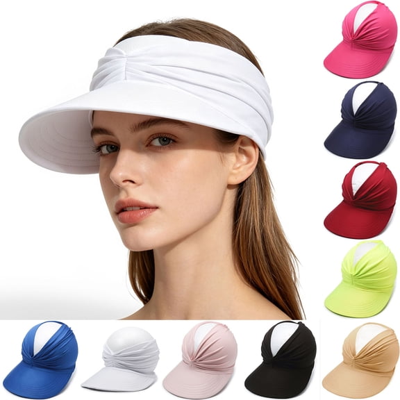 YTCAMLO Women's Outdoor Sports Hat Breathable Twisted Ruched Ponytail Sun Visor Cap Breathable Stretchy Casual Summer Beach Hat
