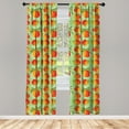 thumbnail image 3 of Ambesonne Peach Curtains, Mellow Organic Delicacy, Pair of 28"x84", Green Orange Vermilion, 3 of 5