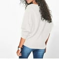 thumbnail image 6 of Baqcunre Long Sleeve T Shirt Women's Spring And Autumn Leisure Off Shoulder Long Sleeve Collar High Waist Collar T Shirt Top Pullover Sweater Crewneck Sweatshirts Womens Fall Tops White XL, 6 of 7