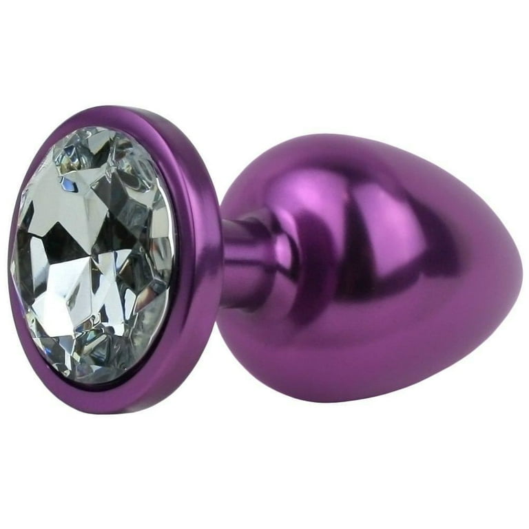Jeweled Aluminum Anal Plug - Great for Temperature Play! Large Blue